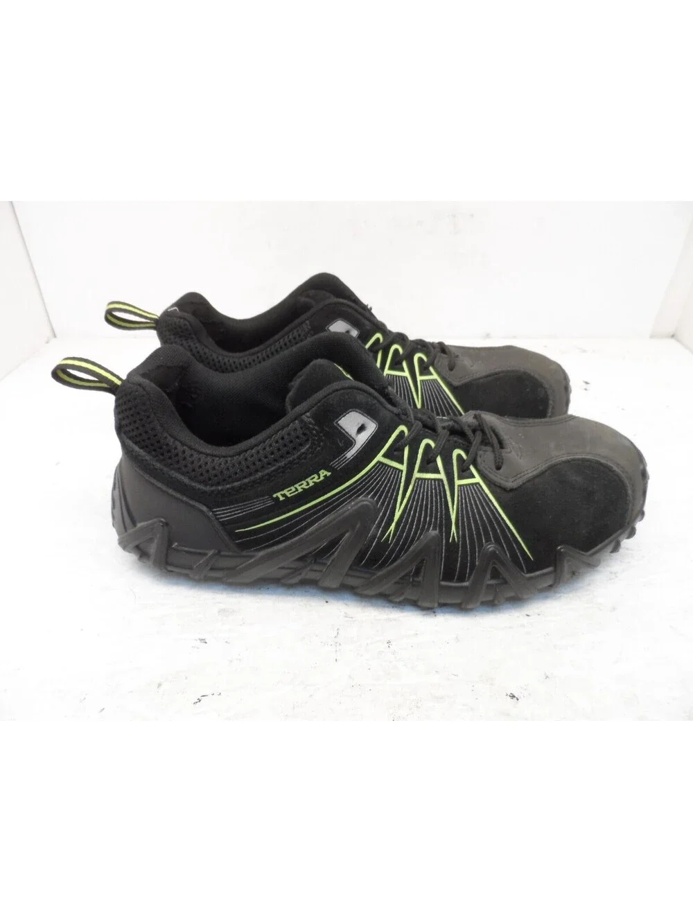 Terra Mens Spider 3.0 Composite Toe Work Shoes Black/Green Size 8M